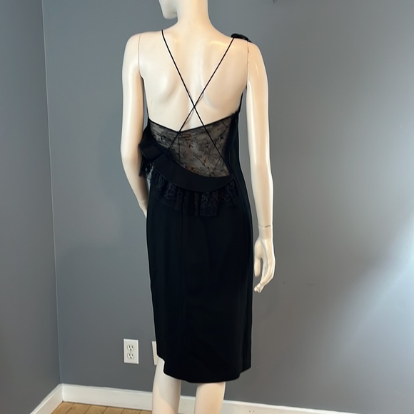 NWT Adam Lippes Black Lace Asymmetrical dress Sz 6 - Picture 8 of 16